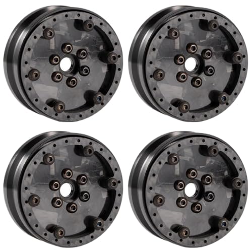 IJOSADON Leichte Beadlock -Räder Einstellbarer Offset Carbon Aluminium 1.9 Kompatibel mit 1/10 RC -Crawler, die mit verschiedenen Modellen kompatibel sind(Type C) von IJOSADON