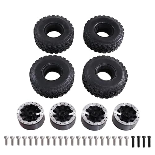 IJOSADON MN 1/12 MN82 LC79 MN78 D91 D96 99S 1/16 Kompatible Feiyu RC Teile Metall Sechsradantrieb Reifen Radnabe Reifen(Black) von IJOSADON