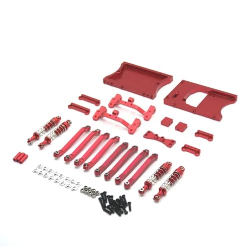 IJOSADON MN Modell 1/12 D91 D96 MN98 99S RC Auto kompatible Upgrade-Kits Metall Feste Spurstangen Lenkgetriebe Kabine Heckbalken und mehr(RED) von IJOSADON
