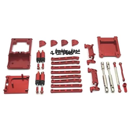 IJOSADON Metall-Aufhängungsstangen-Set Kompatibel mit 1/12 MN168 MN78 RC-Auto, kompatibel mit MN-Modell(RED) von IJOSADON