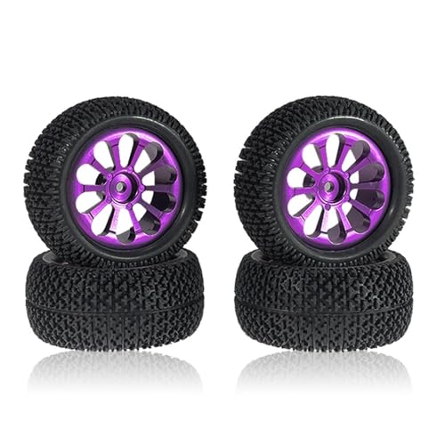 IJOSADON Metall Radnabe Räder Upgrade Teile Zubehör Kompatibel mit 1/8 1/16 RC Autos kompatibel mit Hyper Go 16207 H16PL 1/14 1/12(Purple) von IJOSADON