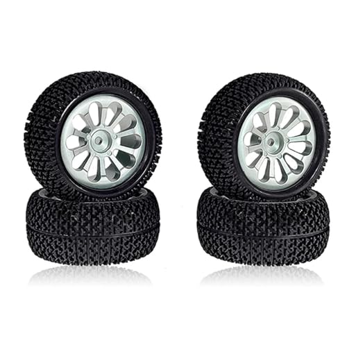IJOSADON Metall Radnabe Räder Upgrade Teile Zubehör Kompatibel mit 1/8 1/16 RC Autos kompatibel mit Hyper Go 16207 H16PL 1/14 1/12(Silver) von IJOSADON