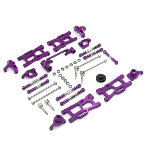 IJOSADON Metall-Schwingen-Lenkschalenlager, 12 Stück, kompatibel mit verschiedenen RC-Car-Modellen, einschließlich 144010, 144001, 144002, 124016, 124017, 124018, 124019(Purple) von IJOSADON