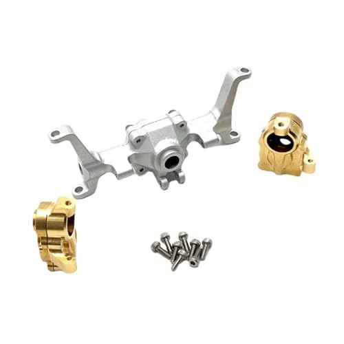 IJOSADON Metall-Upgrade, CNC-Prozess, Vorderachsgehäuse, Messing-Lenkschale, kompatibel mit Ersatzteilen Kompatibel mit RC-Autos im Maßstab 1:24(Silver) von IJOSADON