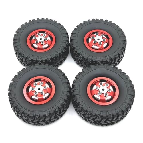 IJOSADON Metall-Upgrade-Radnabenreifen, kompatibel mit 1/12 MN82 LC79 MN78 RC-Autoteilen(RED) von IJOSADON