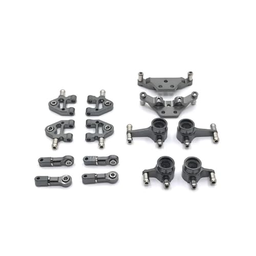 IJOSADON Metall-Upgrade-Schwingen-Lenkbecher-Stoßdämpferhalterung Kompatibel mit RC-Autos im Maßstab 1:28, kompatibel mit 284131 K969 K979 K989 K999 P929 P939 Teilen(Dark Grey) von IJOSADON