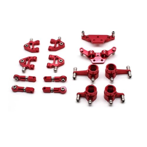 IJOSADON Metall-Upgrade-Schwingen-Lenkbecher-Stoßdämpferhalterung Kompatibel mit RC-Autos im Maßstab 1:28, kompatibel mit 284131 K969 K979 K989 K999 P929 P939 Teilen(RED) von IJOSADON