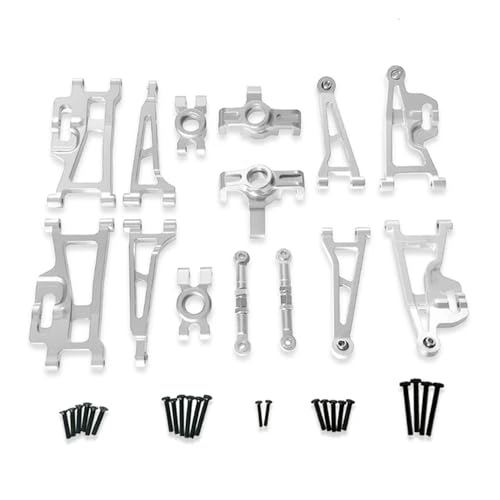 IJOSADON Metall Upgrade Teile Set Kompatibel mit RC Auto Kompatibel Mit Hyper Go MJX1 14209 14210 H14BM Fernbedienung Auto Zubehör(Silver) von IJOSADON