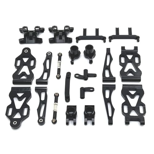 IJOSADON Metall-Upgrade-Teile-Set Kompatibel mit Vorder- und Hinterarm-Lenkschale, kompatibel mit 16101 16102 16106 16201 Q130A Q130B Q141 Q117 1/16 RC-Automodelle(Black) von FYUtWh