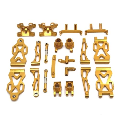 IJOSADON Metall-Upgrade-Teile-Set Kompatibel mit Vorder- und Hinterarm-Lenkschale, kompatibel mit 16101 16102 16106 16201 Q130A Q130B Q141 Q117 1/16 RC-Automodelle(Yellow) von FYUtWh