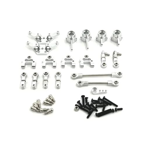 IJOSADON Metall-Upgrade-Teilesatz Kompatibel mit 1/28 RC-Autos, kompatibel mit den Modellen 284161 284010 284131 K989 K979 K969 P929 P939 Lenkbecher-Zubehörset(Silver) von IJOSADON
