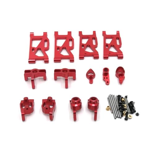 IJOSADON RC-Car-Metall-Upgrade-Teile kompatibel mit den Modellen 144010 144001 02 124017 16 18 124019(RED SIX Piece Set) von FYUtWh