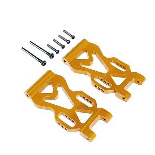 IJOSADON Untere Arme der Hinterradaufhängung aus Aluminium, kompatibel mit den RC-Automodellen 16101, 16102 Pro und 16103. Upgrade-Metallzubehör(GOLDEN) von IJOSADON