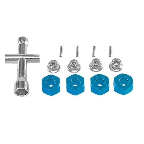 IJOSADON Upgrade Sechskantschlüssel-Set Kompatibel mit M4-Muttern, kompatibel mit Hyper Go 1/14 14209-10 H14BM 14301-02-03 1/16 H16BM ferngesteuerten Auto-Metallteilen(Blue) von IJOSADON