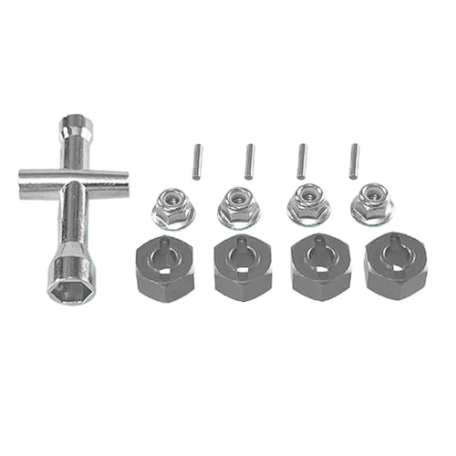 IJOSADON Upgrade Sechskantschlüssel-Set Kompatibel mit M4-Muttern, kompatibel mit Hyper Go 1/14 14209-10 H14BM 14301-02-03 1/16 H16BM ferngesteuerten Auto-Metallteilen(Titanium) von IJOSADON