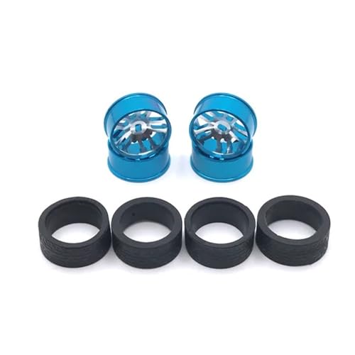 IJOSADON Verbesserte 24-mm-Rennräder aus Metall Kompatibel mit RC-Autos im Maßstab 1:28, kompatibel mit den Modellen 284131 K969 K979 K989 K999 P929 P939 Iw04m -Q Mimi-Z(Blue) von IJOSADON
