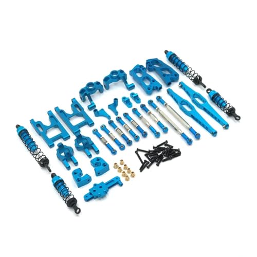 IJOSADON Verbesserte Metallersatzteile Kompatibel mit 1/12 RC-Autos, kompatibel mit 12427 12428 12423 FY-03, einschließlich Lenkbecher-Schwingarm-Körperstangen-Stoßdämpfer(Blue) von IJOSADON