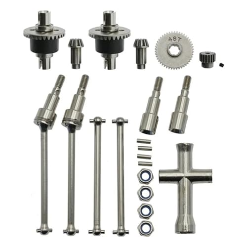 Metalldifferential- und Antriebswellensatz Kompatibel mit RC-Autos im Maßstab 1:16, kompatibel mit den Modellen 16101 16102 16103 16201 16101 Pro 16102 Pro Upgrade-Teilezubehör RC Auto Zubehör von IJOSADON