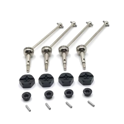 IJOSADON Universeller 12-mm-Propellerwellenadapter aus Metall Kompatibel mit RC-Cars vorne und hinten, kompatibel mit den Modellen 144001 144002 144010 124016 124017 124018 124019(Black) von IJOSADON