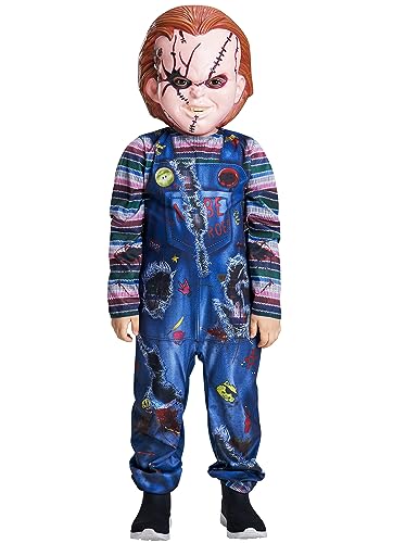IKALI Kinder Halloween Mörderpuppe Kostüm Jungs Mädchen Chucky Fancy Dress Up Outfit Mut Overall mit Maske 7-8 Jahre IKALI Kinder Halloween Mörderpuppe Kostüm Jungs Mädchen Chucky Fancy Dress Up Outfit Mut Overall mit Maske 7-8 Jahre von IKALI