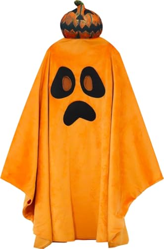 IKALI Kinder Kürbis Ghost Kostüm mit voller Kopf Cover Halloween mit Kapuzenkleid mit Koppeln von Kleid Robe Jungen Mädchen Horror Zombie-Outfit 8-10 Jahre IKALI Kinder Kürbis Ghost Kostüm mit voller Kopf Cover Halloween mit Kapuzenkleid mit Koppeln von Kleid Robe Jungen Mädchen Horror Zombie-Outfit 8-10 Jahre von IKALI