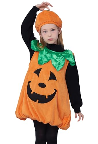 IKALI Kinder Kürbis Kostüm, Halloween Mädchen Jungen Kostüme, Kürbis Laterne Böses Lächeln Gesichter Fancy Dress Outfit, für Rollenspiele Party 4-6 Jahre IKALI Kinder Kürbis Kostüm, Halloween Mädchen Jungen Kostüme, Kürbis Laterne Böses Lächeln Gesichter Fancy Dress Outfit, für Rollenspiele Party 4-6 Jahre von IKALI