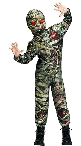 IKALI Kinder Mumie Zombie Kostüm Jungen Mädchen Halloween schaurig Pharao Ägypter Outfit für Fancy Dress Up Party 3-4Jahre IKALI Kinder Mumie Zombie Kostüm Jungen Mädchen Halloween schaurig Pharao Ägypter Outfit für Fancy Dress Up Party 3-4Jahre von IKALI