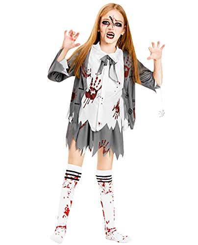IKALI Zombie Schüler Kostüm für Mädchen Halloween Verrücktes Kleid Outfit Kinder Schüler tot Thema Party Passen 5-teiliges 4-6 Jahre IKALI Zombie Schüler Kostüm für Mädchen Halloween Verrücktes Kleid Outfit Kinder Schüler tot Thema Party Passen 5-teiliges 4-6 Jahre von IKALI