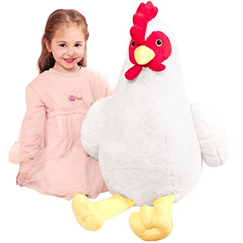 IKASA Groß Huhn Kuscheltier Riesen Henne Stofftier,60cm Gross Plüschtier Riesige Plüsch Spielzeug,Jumbo XXL XL Stofftiere,Geschenk für Kinder von IKASA