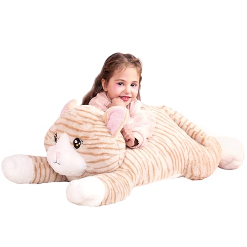 IKASA Groß Katze Kuscheltier Riesen Stofftier,78cm Gross Plüschtier Riesige Plüsch Spielzeug Flauschige Jumbo Plüschtiere,Geschenk für Kinder von IKASA