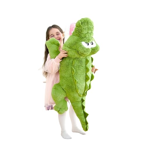 IKASA Groß Krokodil Stofftier Riesen Kuscheltier,78cm Gross Plüschtier Süßes Riesiges Flauschiges Jumbo Plüsch Spielzeug,Geschenk für Kinder von IKASA