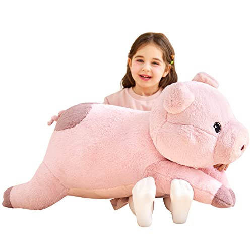 IKASA Groß Schwein Stofftier Riesen Kuscheltier,78cm Gross Plüschtier Süße Riesige Flauschige Weich Jumbo Plüsch Spielzeug,Geschenk für Kinder von IKASA