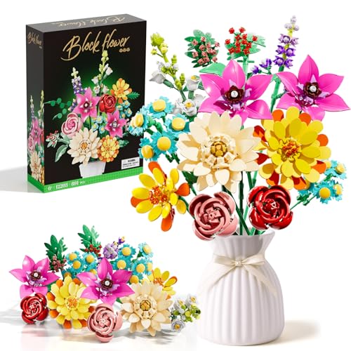 IKIDSUN Blumen-Bauset mit 861 Teilen - 9 Botanische Pflanzen für Deko & Sammlung, Kreativgeschenk für Frauen & Erwachsene IKIDSUN Blumen-Bauset mit 861 Teilen - 9 Botanische Pflanzen für Deko & Sammlung, Kreativgeschenk für Frauen & Erwachsene von IKIDSUN