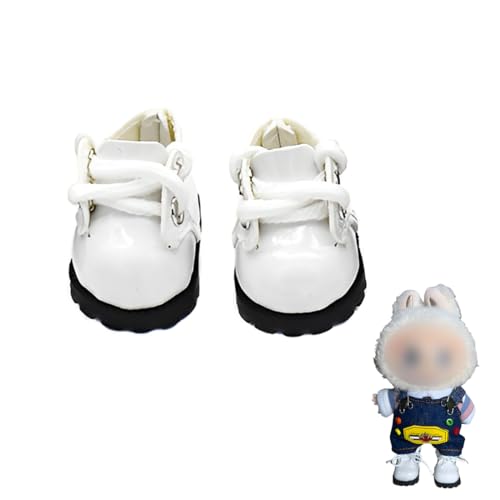 IKOPFLN 1 Paar Puppenschuhe Schuhe (Weiß) Plüschtier passende Schuhe für 17cm Puppe, sitzend und stehend, Plüschtier Nicht enthalten von IKOPFLN