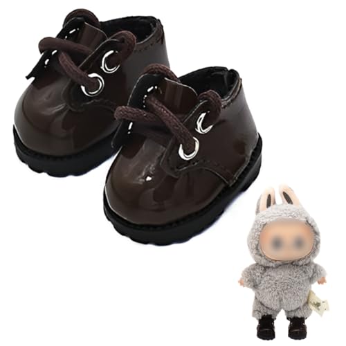 IKOPFLN 1 Paar Puppenschuhe Schuhe (braun) Plüschtier passende Schuhe für 17cm Puppe, sitzend und stehend, Plüschtier Nicht enthalten von IKOPFLN