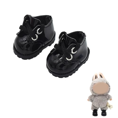 IKOPFLN 1 Paar Puppenschuhe Schuhe (schwarz) Plüschtier passende Schuhe für 17cm Puppe, sitzend und stehend, Plüschtier Nicht enthalten von IKOPFLN