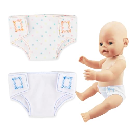 IKOPFLN 2 Stück Babypuppenwindeln zubehör, Puppenzubehör Windel, für Babypuppen 35-45 cm, A IKOPFLN 2 Stück Babypuppenwindeln zubehör, Puppenzubehör Windel, für Babypuppen 35-45 cm, A von IKOPFLN