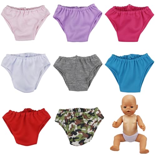 IKOPFLN 8 Stück Puppenhöschen, puppenzubehör, baby bor n windeln, wickeltasche puppe, für Babypuppen 35-45 cm IKOPFLN 8 Stück Puppenhöschen, puppenzubehör, baby bor n windeln, wickeltasche puppe, für Babypuppen 35-45 cm von IKOPFLN