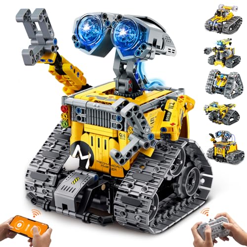 IKUPER Technik Roboter Kinder für Jungen 6-12 Jahre, 6-in-1 Roboticset Programmierbar mit App & Fernsteuerung, Geburtstagsgeschenk für Weihnachten und Geburtstag (631 Stück) von IKUPER