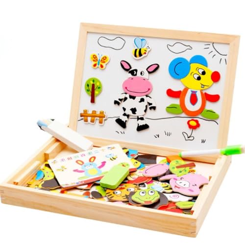 ILESTDG Wolkenschaukel - 2in1 Montessori Zeichentafel (Holzbrett) - Educational Wooden Toy mit Doppelseitiger Tafel, Malen, Schreiben & Lernen (Tierkreiszeichen) von ILESTDG