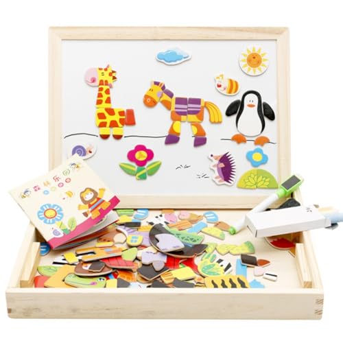 ILESTDG Wolkenschaukel - 2in1 Montessori Zeichentafel (Holzbrett) - Educational Wooden Toy mit Doppelseitiger Tafel, Malen, Schreiben & Lernen (Waldspielplatz) von ILESTDG