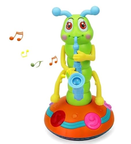 ILESTDG Wolkenschaukel Dancing Saxophone Caterpillar Children's Toy, Elektrisches Raupen Dance Krabbelspielzeug Baby Interaktives Spielzeug für Infant Kinder ab 6 Monate von ILESTDG