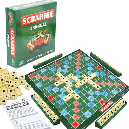 Scrabble Original Pädagogische Puzzlespiele – Brettspiel Für Die Ganze Familie, Pädagogisches Wortspiel Für Kinder & Erwachsene (1 Stück) von ILESTDG