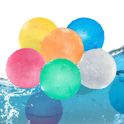 6 Stück wiederverwendbare Wasserbomben, Schnellfüller Silikon Wasserballons mit Mesh Bag – für Wasserschlachten am Strand, Pool, Gartenpartys – Geschenk für Kinder und Erwachsene von ILMFMY