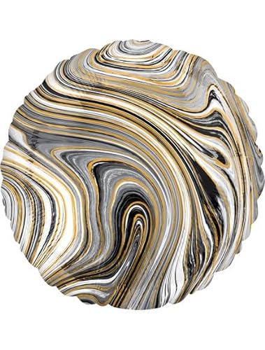 Folienball 18 Zoll - 45 cm rund Marmor schwarz von ILS I LOVE SHOPPING