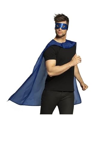 ILS I LOVE SHOPPING Kostüm Hero Blau Enthält Umhang 90 cm und Maske von ILS I LOVE SHOPPING