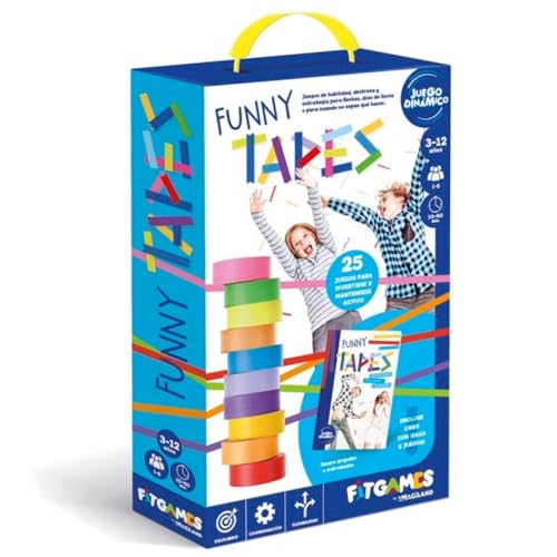 IMAGILAND FGI002 Pädagogische Fitgames. Lustige Tapes mit Buch für 25 Spiele, Nicht zutreffend, bunt, Talla única von IMAGILAND