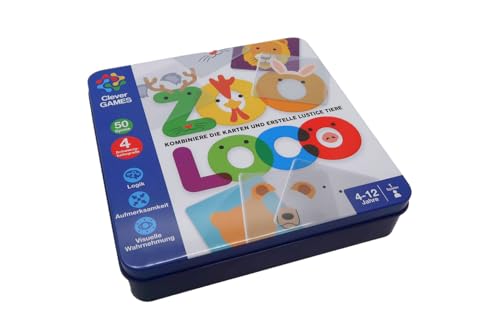 ZooLoco Lernspiel | Tier-Puzzle für Kinder | Logikspiel mit 50 Herausforderungen in 5 Stufen | Bildungs- und Reisespiel ab 4 Jahren | Premium Metallbox | Imagiland von IMAGILAND