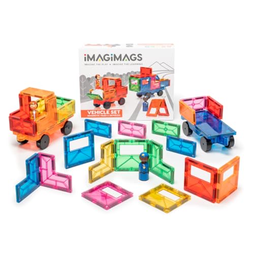 IMAGIMAGS Magnetische Bausteine, 28-teiliges Fahrzeug-Set für Jungen Mädchen Kinder, Lernspielzeug Auto Aktivitäts-Bausteine für Kleinkinder, Mint, Kinder ab 3 Jahren IMAGIMAGS Magnetische Bausteine, 28-teiliges Fahrzeug-Set für Jungen Mädchen Kinder, Lernspielzeug Auto Aktivitäts-Bausteine für Kleinkinder, Mint, Kinder ab 3 Jahren von IMAGIMAGS