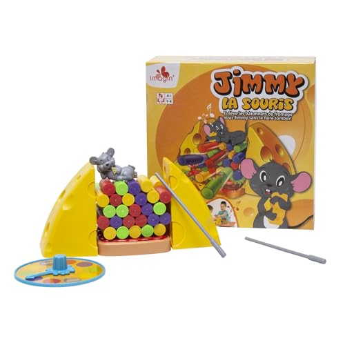IMAGIN - Gesellschaftsspiel Jimmy die Maus, unterhaltsames Geschicklichkeitsspielzeug, einfaches Lineal, sichere Komponenten, geeignet für Kinder ab 4 Jahren - Batteriebetrieb inklusive, 13472 von IMAGIN
